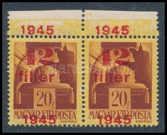 ** 1945 Kisegítő 42f/20f Pár Elcsúszott Felülnyomással (falc Az ívszélen) - Otros & Sin Clasificación