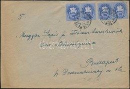 1946 (10. Díjszabás) Helyi Levél 500g-ig 4x Lovasfutár 15eP Bérmentesítéssel / Local Cover Third Weight Class Franked Wi - Autres & Non Classés