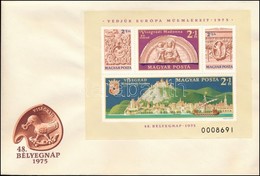 1975 Visegrád Blokk 7 Számjegyes Sorszámmal Bélyegzés Nélküli FDC-n - Other & Unclassified