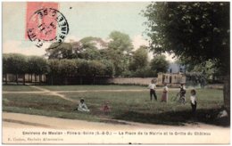 78 Environs De Meulan - FINS-sur-SEINE - La Place De La Mairie Et La Grille Du Chateau - Flins Sur Seine