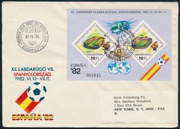 1982 Labdarúgó Vágott Blokk Futott FDC-n - Other & Unclassified