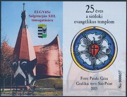 ** 2015 Siófoki Evangélikus Templom Felülnyomva ELGYÜSZ XIII. Támogatására 000037-es Sorszámmal - Otros & Sin Clasificación