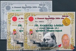 ** 2019 Dr. Hammerl László, Sportlövő, Olimpiai Bajnok 3 Db-os Emlékív Garnitúra 31-es Sorszámmal - Sonstige & Ohne Zuordnung