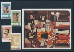** 1981 Picasso, Festmény Sor + Blokk,
Picasso, Painting Set + Block
Mi 623-626 + Mi 54 - Autres & Non Classés