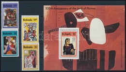 ** 1981 Picasso, Festmények Sor + Blokk,
Picasso, Paintings Set + Block
Mi 76-79 + Mi 12 - Autres & Non Classés