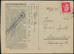 1941 Levél Tartalommal A Dachaui Koncentrációs Táborból Litzmannstadtba - Other & Unclassified