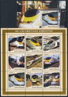 ** 2001 Eurostar Vonatok Kisív Mi 1845-1853 + Blokk 1883 - Autres & Non Classés