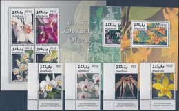 ** 2007 Orchideák ívsarki Sor + Kisív Mi 4581-4588 + 2 Blokk Mi 608-609 - Sonstige & Ohne Zuordnung