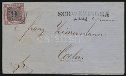 1858 Mi 4 Levélen ,,SCHWEZINGEN' - ,,COELN' - Other & Unclassified