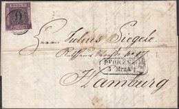 1860 9Kr Levélen 'PFORZHEIM' - 'HAMBURG' - Other & Unclassified