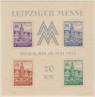 ** 1946 Mi Blokk 5a Y (I) Szokásos Gyártási Gumi Hullámosság / Wavy Gum. Certificate: Ströh - Sonstige & Ohne Zuordnung