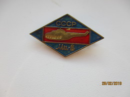 RUSSIA USSR HELICOPTER MI 8  PIN BADGE  , O - Airplanes