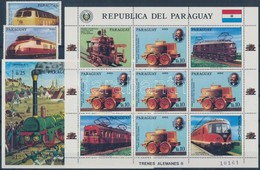 ** 1986 150 éves A Német Vasút Bélyegek Egy Sorból (4026 Hiányzik) + Kisív Mi 4025-4027 + Blokk Mi 436 - Altri & Non Classificati