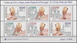 ** 1982 II. János Pál Pápa Blokk,
Pope John Paul II Block
Mi 36 - Autres & Non Classés