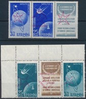 ** 1958 Brüsszeli Világkiállítás Mi 1717-1720 2 Hármascsík, A Zöld Fordított Felülnyomással - Other & Unclassified