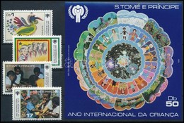 ** 1979 Nemzetközi Gyermekév Sor + Blokk,
International Year Of Children Set + Block
Mi 579-582 + 34 - Otros & Sin Clasificación