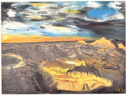 Ábrahám Péter (?-?): Grand Canyon. Olaj, Farost,jelzett, 30x40 Cm - Other & Unclassified