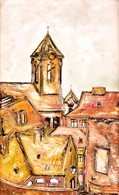 Lazarovszky László: Szentendre. Olaj, Farost. Jelzett. 37x24 Cm Keretben - Other & Unclassified