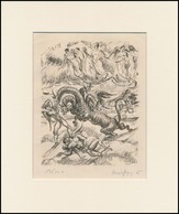 Márffy Ödön (1878-1959): Sárkány. Litográfia, Papír, Utólagos Jelzéssel, Paszpartuban, 18×14 Cm - Sonstige & Ohne Zuordnung