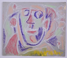Cs. Németh Miklós (1934-2012): Portré, Pasztell, Papír, Jelzett, 30×35 Cm - Autres & Non Classés