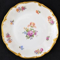 Virágmintás Porcelán Tál, Részben Kézzel Festett, Jelzett, Hibátlan, D: 28 Cm - Andere & Zonder Classificatie