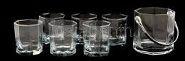 6 Db Szögletes Whisky-s Pohár és Jégtartó Eredeti Dobozában - Glas & Kristal