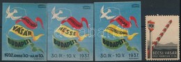1937 Budapest Nemzetközi Vásár 3 Db Reklámbélyeg + 1 Db Bécsi Vásár - Non Classés