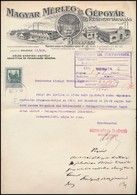 1920 Bp., Magyar Mérleg és Gépgyár Részvénytársaság Fejléces Levélpapírjára írt Levél Okmánybélyeggel - Unclassified