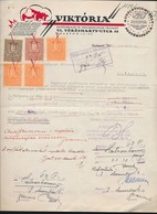 1928 Bp., Viktória Autóforgalmi és Gépkereskedelmi Vállalat Nyugtája Okmánybélyegekkel - Unclassified