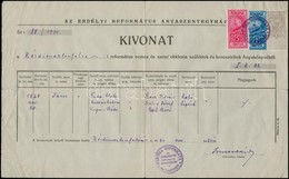 1930 Kézdimartonfalva (ma: Mărtineni), Református Keresztelési Anyakönyvi Kivonat Okmánybélyegekkel - Unclassified