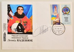 Leonyid Kadenyuk (1951- ) Ukrán űrhajós Aláírása Emlékborítékon /
Signature Of Leonid Kadenyuk (1951- ) Ukrainian Astron - Autres & Non Classés