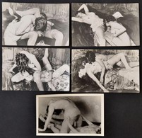 Cca 1940 Leszbikus Erotikus, Pornográf Fotók (4 Db), + Egy Negatívról Előhívott Korabeli Fotó / Cca 1940 Lesbian Erotic  - Autres & Non Classés