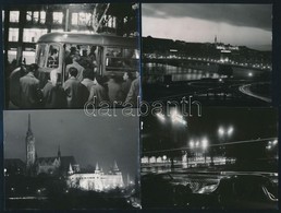 Budapest éjszaka, Különféle Időpontokban Készült Felvételek, 10 Db Vintage Fotó (több Feliratozva) + 4 Db Vintage Negatí - Other & Unclassified