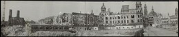 Cca 1945 Városkép Háborús Pusztítás Után, összeragasztott Panorámafotó, Felületén Törésnyommal, 35,5×7 Cm - Andere & Zonder Classificatie