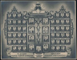 1947 Budapest, Klauzál Gábor Gimnázium Tanárai és Végzett Hallgatói, Kistabló Nevesített Portrékkal, 17,5x22 Cm - Andere & Zonder Classificatie