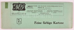 NEG Papier- Und Zellulose-handelsgesellschaft M. B. H. Prag II., Feine Färbige Kartone, Színes Termékminta - Werbung