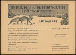 1940 Deák és Horváth Szűcsök Reklámos Levélpapírja, Szép állapotban - Publicités
