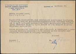 1948 A Magyar Cionista Szövetség Gépelt, Aláírt Levele Hivatalos ügyben, Fejléces Papíron - Other & Unclassified