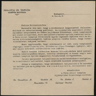 1948 Bp., A Páva Utcai Izraelita Templom újjáépítő Bizottságának Adománykérő Levele, Fejléces Papíron - Other & Unclassified