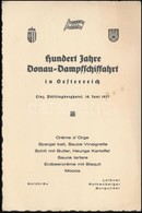 1937 100 éves A Dunagőzhajózási Rt. Emlékünnepség Menükártya / 100 Years Of DDSG. Menu Card. - Sonstige & Ohne Zuordnung