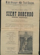 1928 Tiszti Kaszinó Szent Doberdó C. Hazafias Előadásának Meghívó újságja. Szakadással - Other & Unclassified