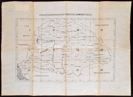 1900 A Magyar állam Közigazgatási Térképének Lapmutató Vázlata, 43,5×60,5 Cm - Other & Unclassified