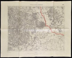 Cca 1928 Sátoraljaújhely és Sárospatak Környéke, Térkép, 1:75000, M. Kir. Állami Térképészet, 47×60 Cm - Andere & Zonder Classificatie