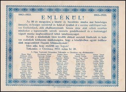 1933 Tótkomlós Pipis Testvérek Gőzmalma Emléklap Az 50 éves Cég Dolgozóitól 31x23 Cm - Unclassified