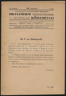 1942 A M. Kir. Vallás- és Közoktatásügyi Minisztérium Oktatófilm Kirendeltségének Hivatalos Közleményei, 7. évf. 8. Sz.  - Unclassified