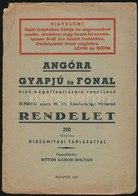 1943 Angóra Gyapjú és Fonal árak Megállapítására Vonatkozó M. Kir. Közellátásügyi Miniszeri Rendelet 320 Tételes Kiszámí - Unclassified