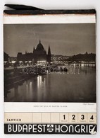 Cca 1943 Budapest Látványosságait és Hangulatát Művészi Képeken Bemutató Asztali Naptár. 52 Fotóval. 19x25 Cm - Non Classés