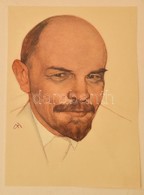 Lenin Portré, Nyomat Mappában, 33×24 Cm - Zonder Classificatie