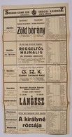 1931 Szeged Szabad Királyi Városi Színház Előadásai, Plakát, Hajtott, 57×29 Cm - Sonstige & Ohne Zuordnung