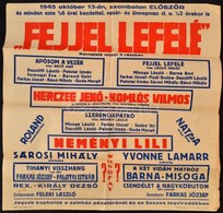 1933-1953 4 Db Színházi Plakát. Klf Méret és állapot. - Other & Unclassified